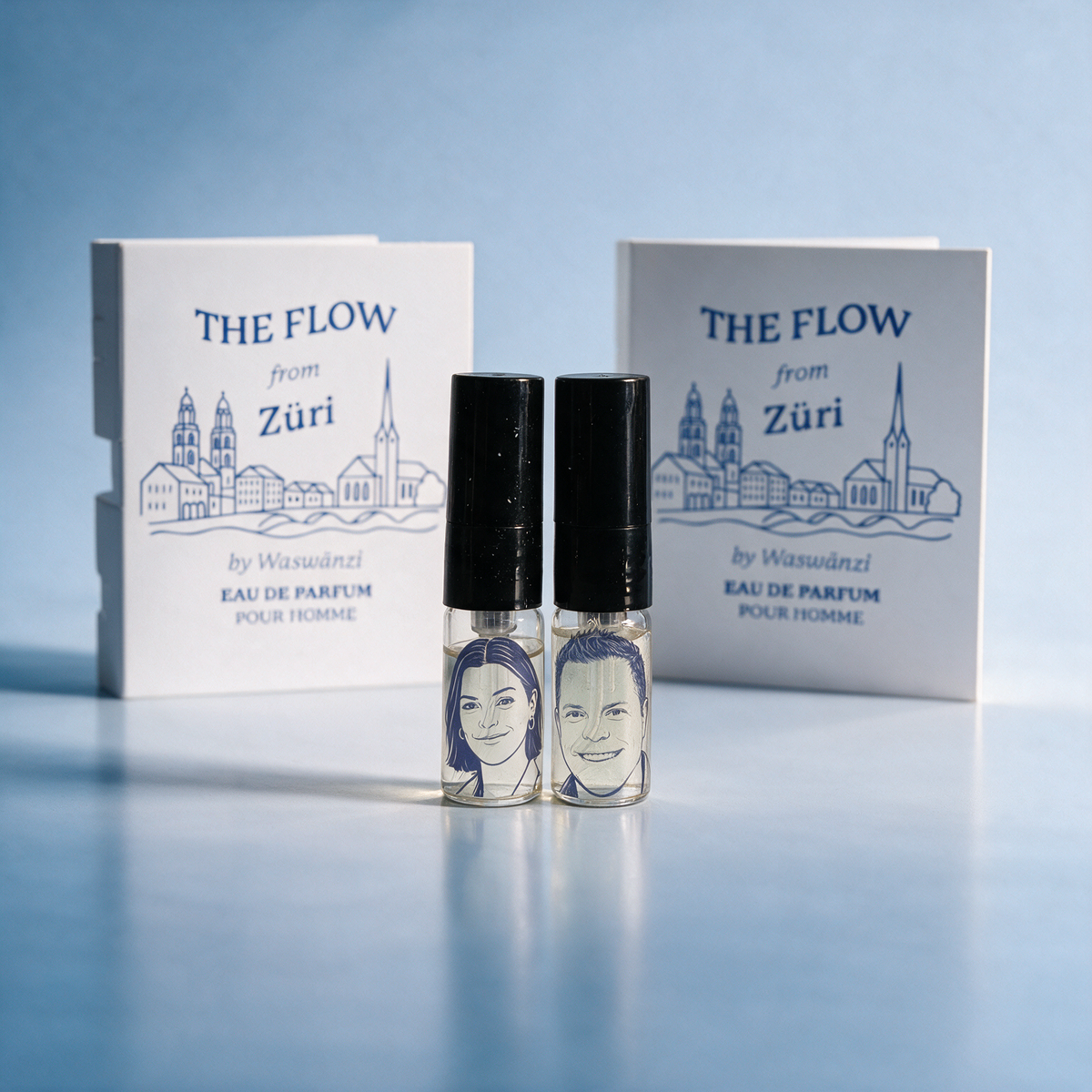 Duftproben The Flow from Züri von Waswänzi, 2 ml Eau de Parfum Pour Femme und Pour Homme